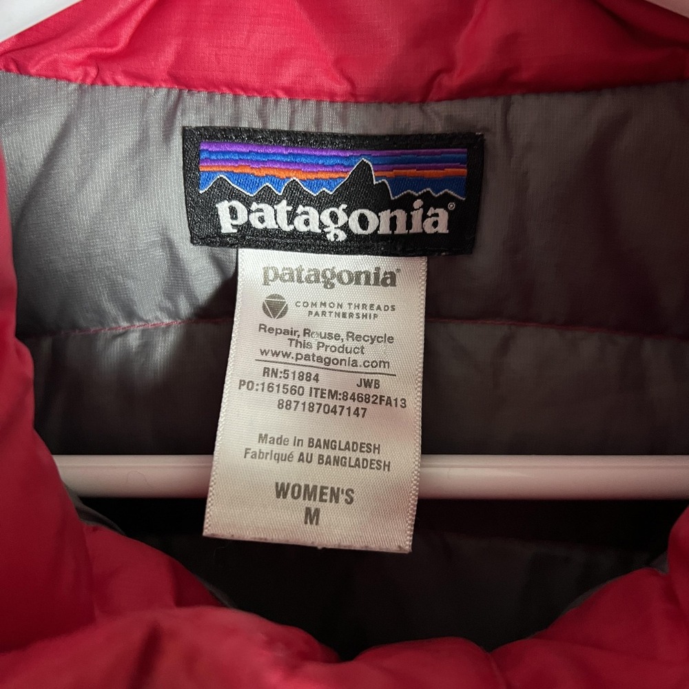 Patagonia Down Sweater Puffer Jacket Womens Medium Pink Quilted Full Zip Warm - Picture 4 of 9